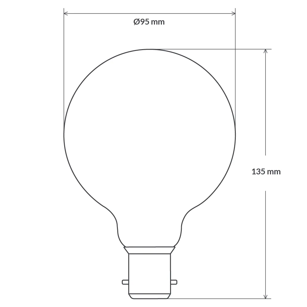 12W G95 LED Globe B22 Matte Finish in Natural White