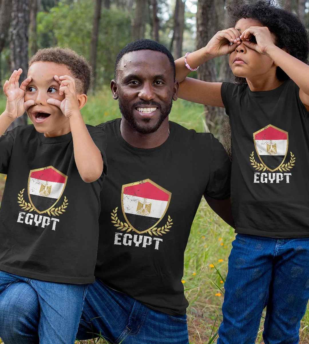 1sttheworld T-Shirt - Flag Egyp T-Shirt Black A35