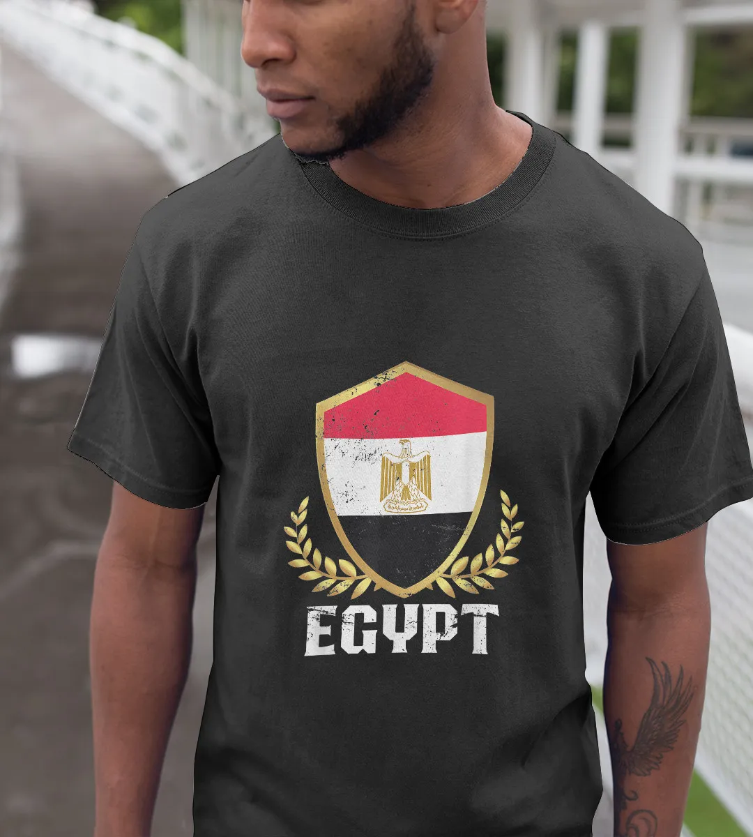 1sttheworld T-Shirt - Flag Egyp T-Shirt Black A35