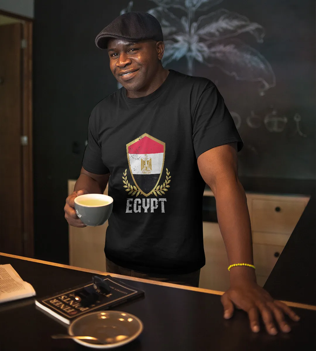 1sttheworld T-Shirt - Flag Egyp T-Shirt Black A35