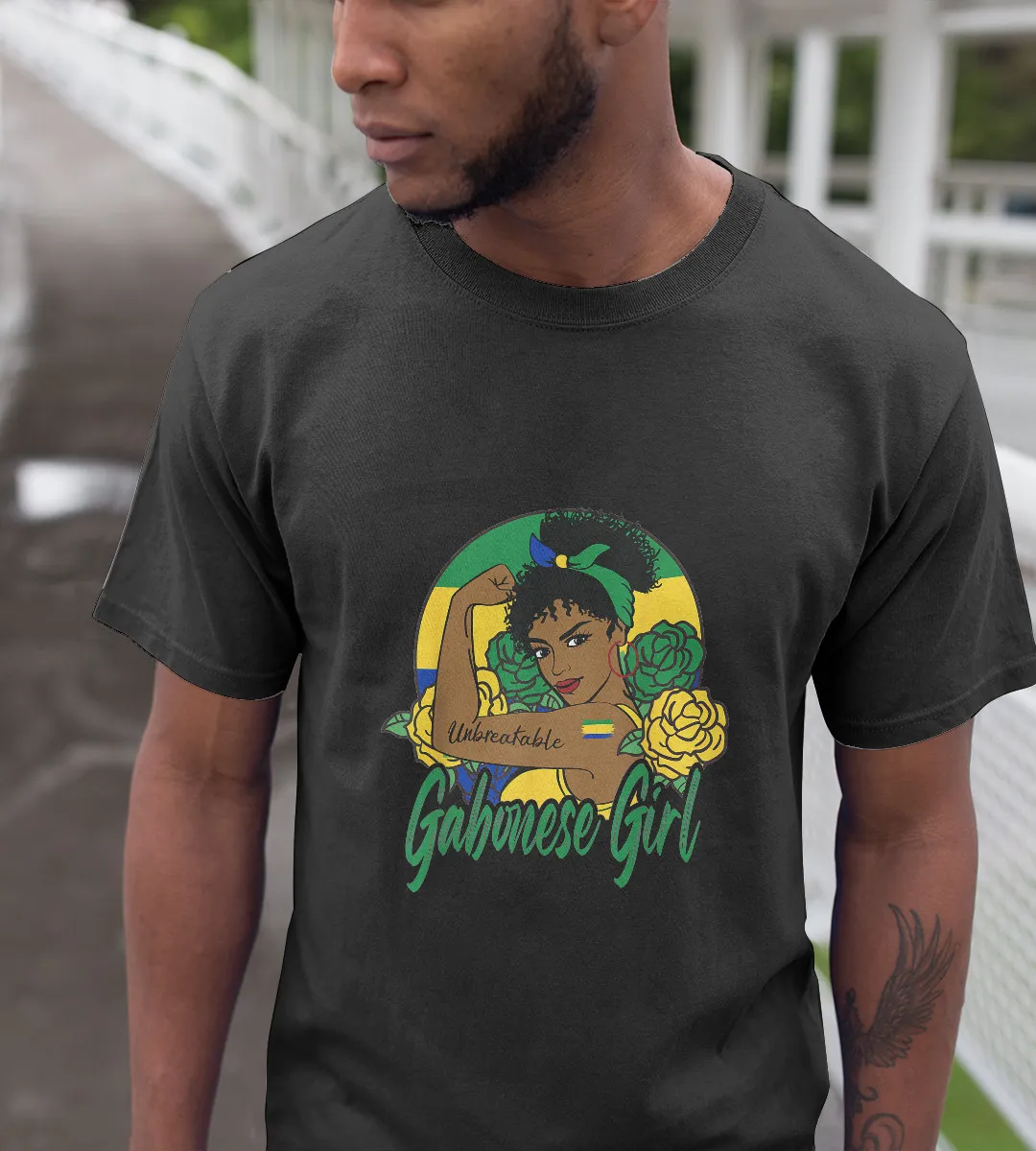 1sttheworld T-Shirt - Gabonese Black Girl T-Shirt Black A35