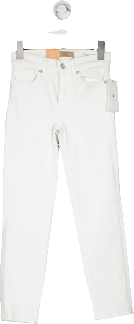 7 For All Mankind White Roxanne Ankle Luxe Vintage Jeans W23