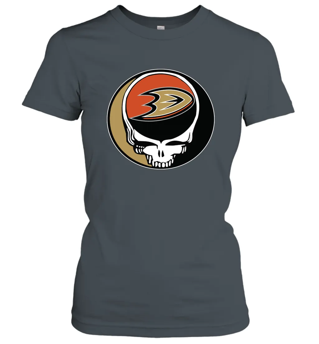 Anaheim Ducks Grateful Dead Steal Your Face Hockey NHL Womens T-Shirt