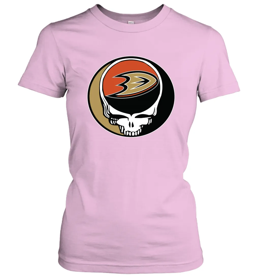 Anaheim Ducks Grateful Dead Steal Your Face Hockey NHL Womens T-Shirt