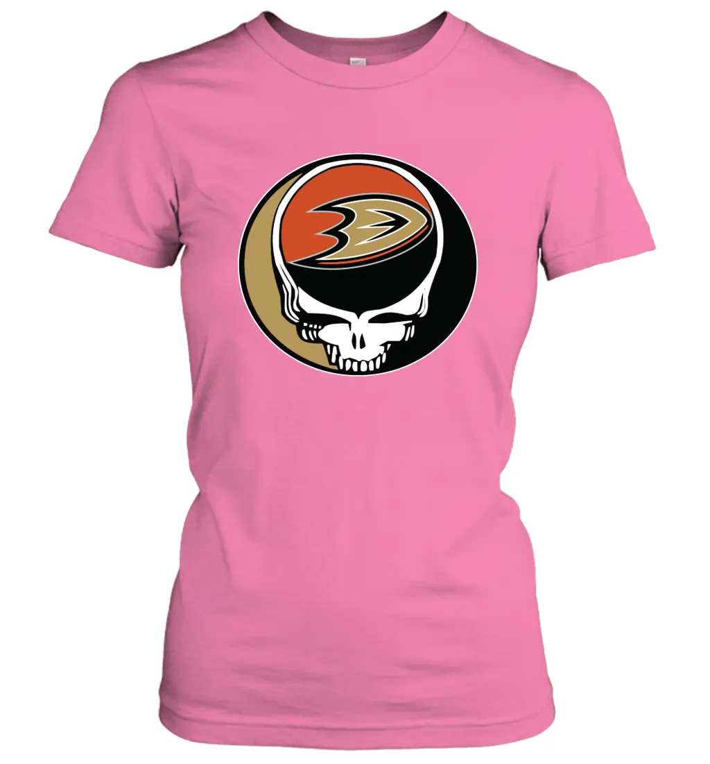 Anaheim Ducks Grateful Dead Steal Your Face Hockey NHL Womens T-Shirt