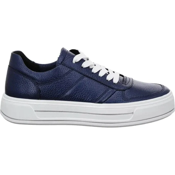 ARA CANBERRA BLUE METALLIC TRAINER 12-23001-15