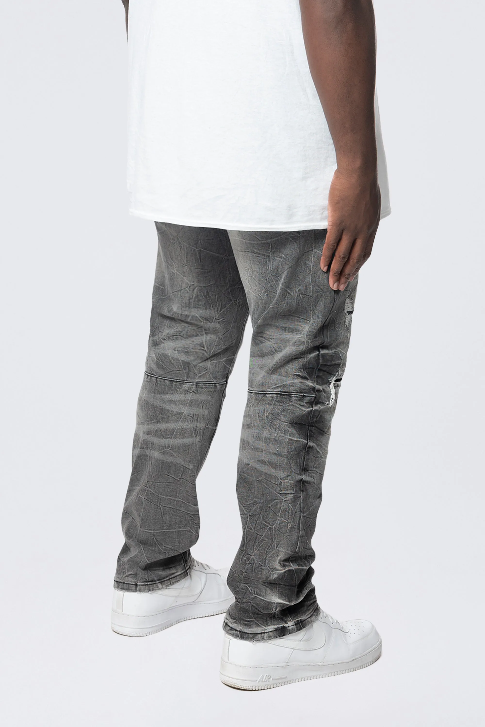 Big and Tall - Wave Effect Jeans - Eris Grey