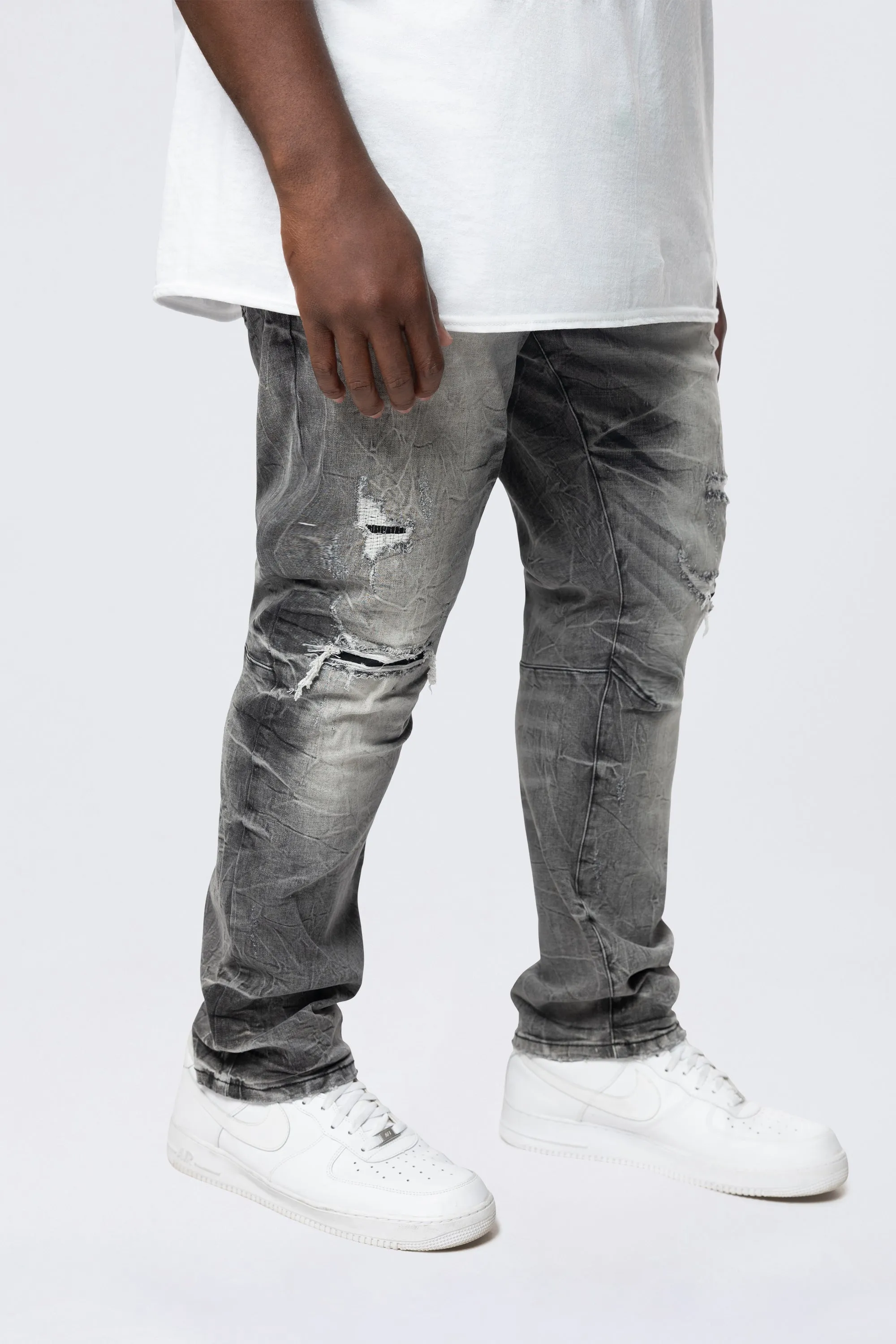 Big and Tall - Wave Effect Jeans - Eris Grey