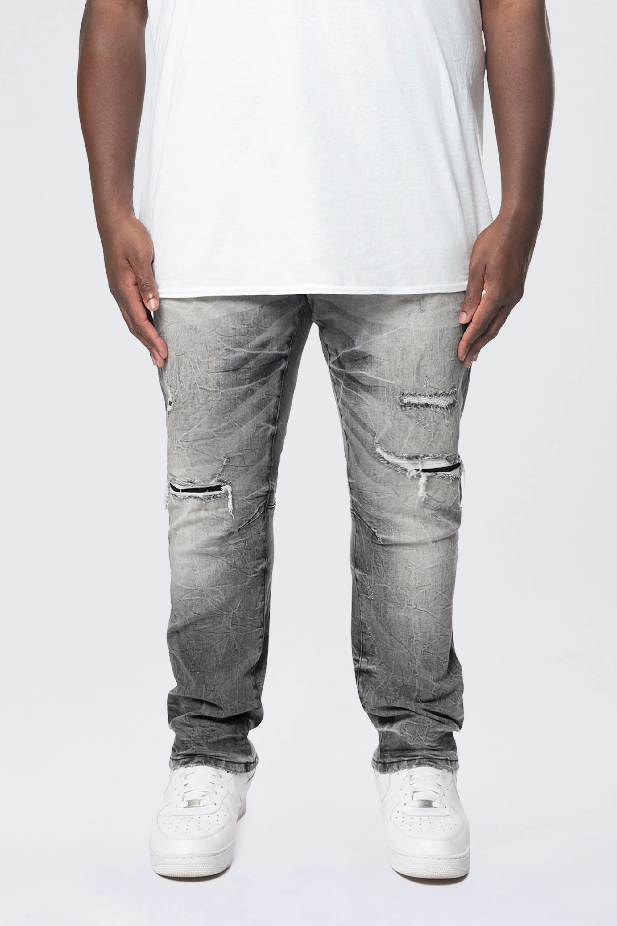 Big and Tall - Wave Effect Jeans - Eris Grey