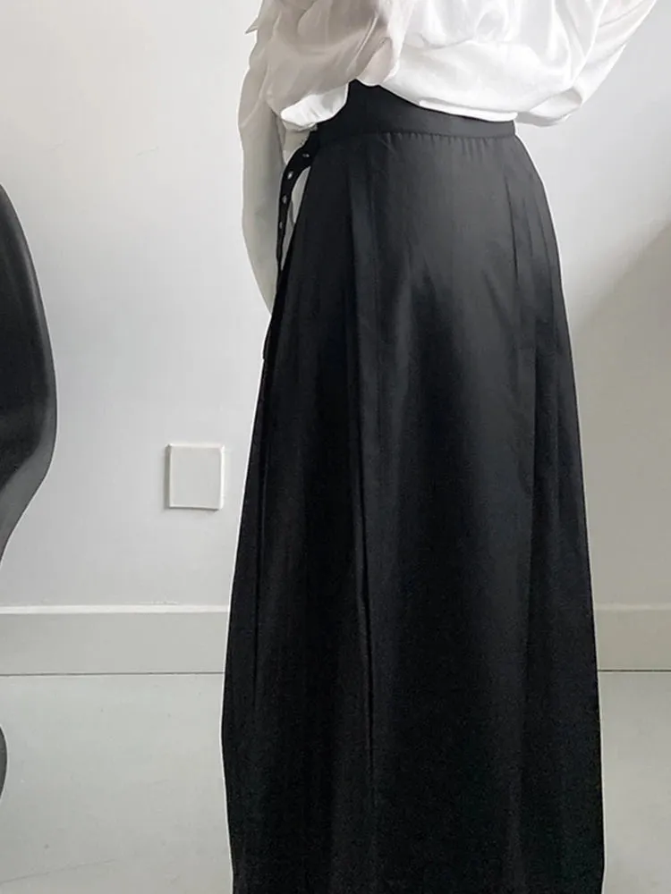 Casual Minimal Goth Embroidery Skirt