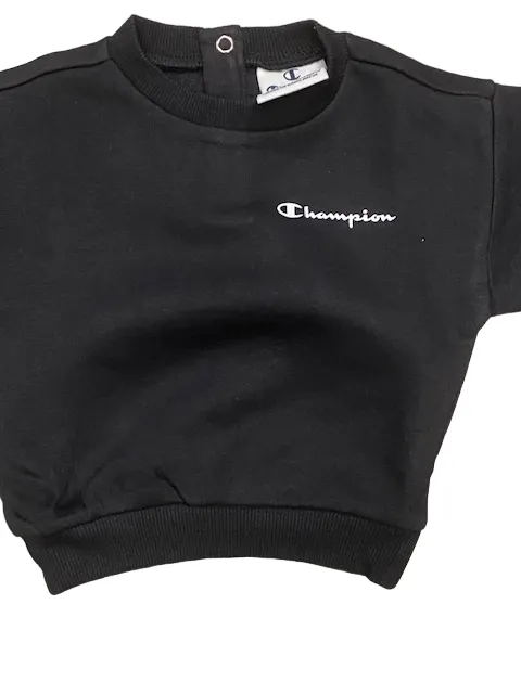 Champion infant tracksuit crew neck sweatshirt trousers with cuff 4404504 KK001 nbk black