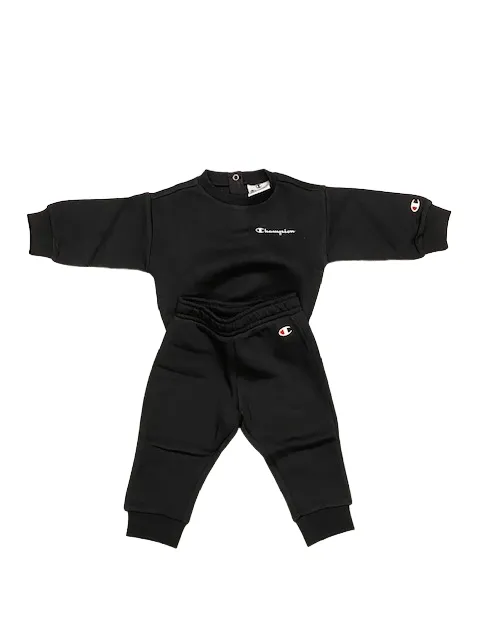 Champion infant tracksuit crew neck sweatshirt trousers with cuff 4404504 KK001 nbk black