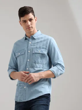 Denim Casual Double Pocket Shirt