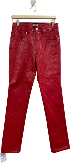 Diesel Red P-Arcy Straight-Leg Trousers UK W27