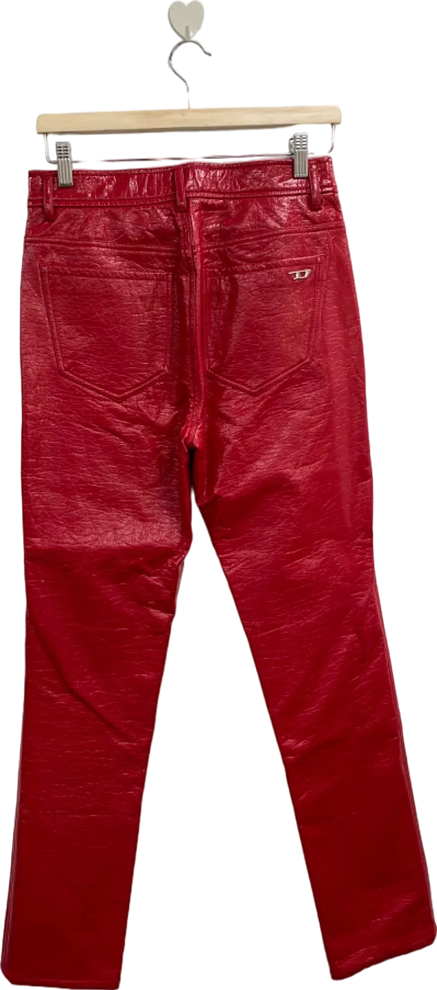 Diesel Red P-Arcy Straight-Leg Trousers UK W27