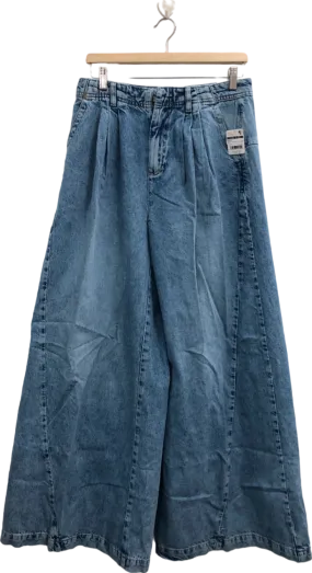 Free People Blue Denim Equinox Wide Leg Jeans  W28"