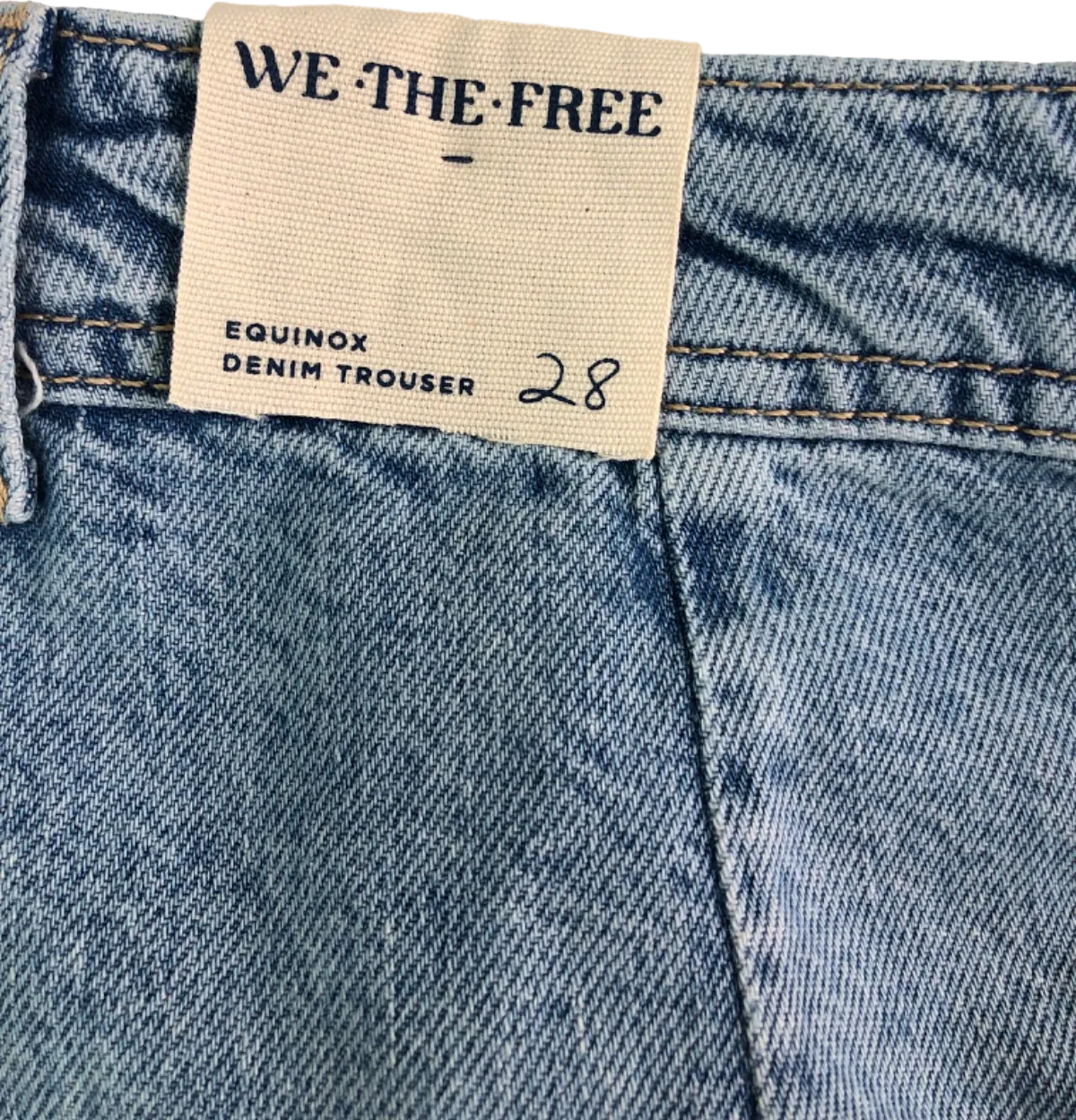 Free People Blue Denim Equinox Wide Leg Jeans  W28"