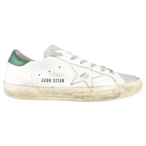 Golden Goose White and Green Superstar Low Top Sneakers - 39