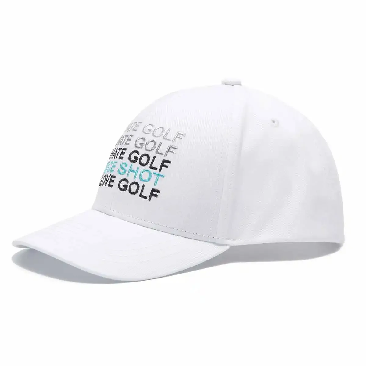 I Hate Golf White SnapBack Golf Hat - Curved Brim