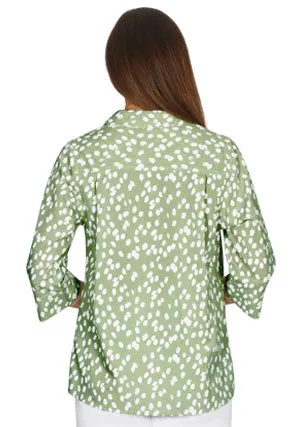 Jillian Spot Print Cotton Blend Shirt