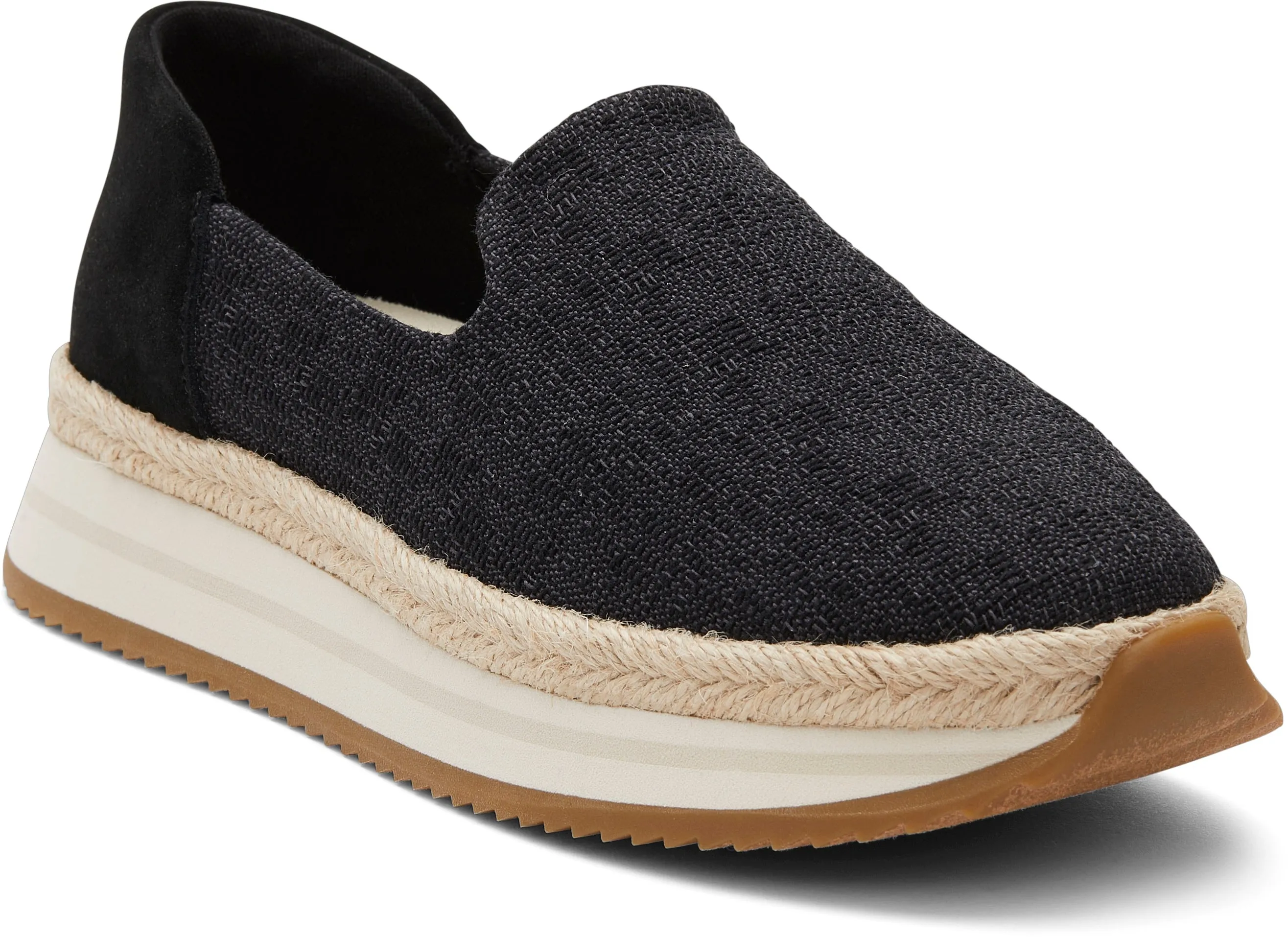 Jocelyn Espadrille Sneaker - Black Slub/Suede