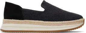 Jocelyn Espadrille Sneaker - Black Slub/Suede