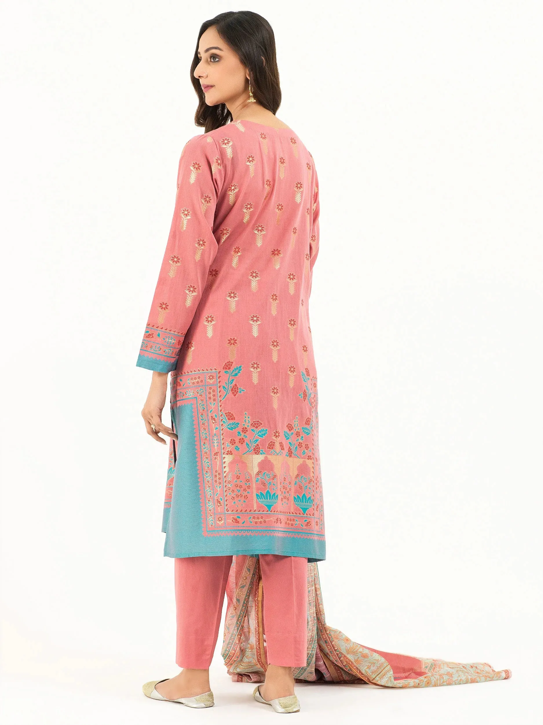 Limelight Coral Pink Jacquard 3-Piece Suit (P6642SU)