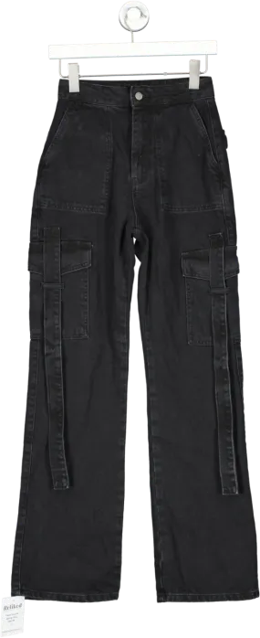 luxe to kill Black Denim Vintage Tassel Jeans UK 6