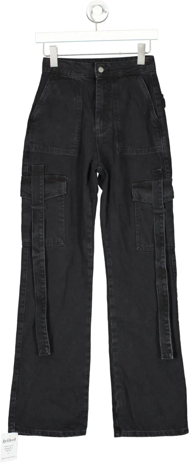 luxe to kill Black Denim Vintage Tassel Jeans UK 6