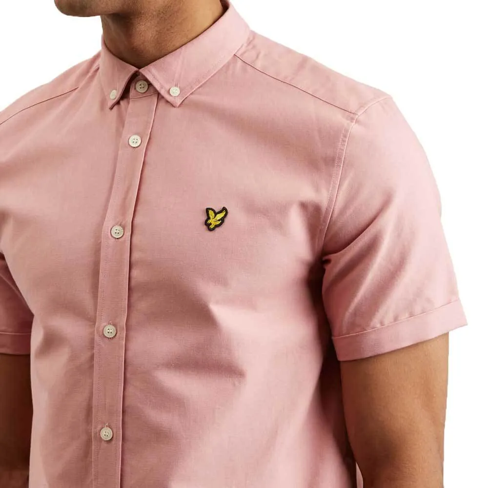 Lyle And Scott Men's Short Sleeve Oxford Shirt - Coral Way Pink