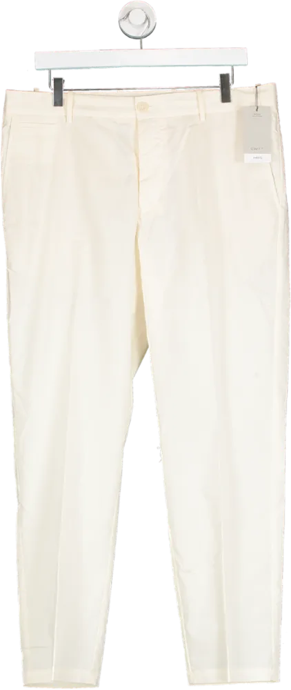 MANGO Cream Cotton Chino Trousers BNWT W34