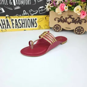 Maroon Casual Kolapuri