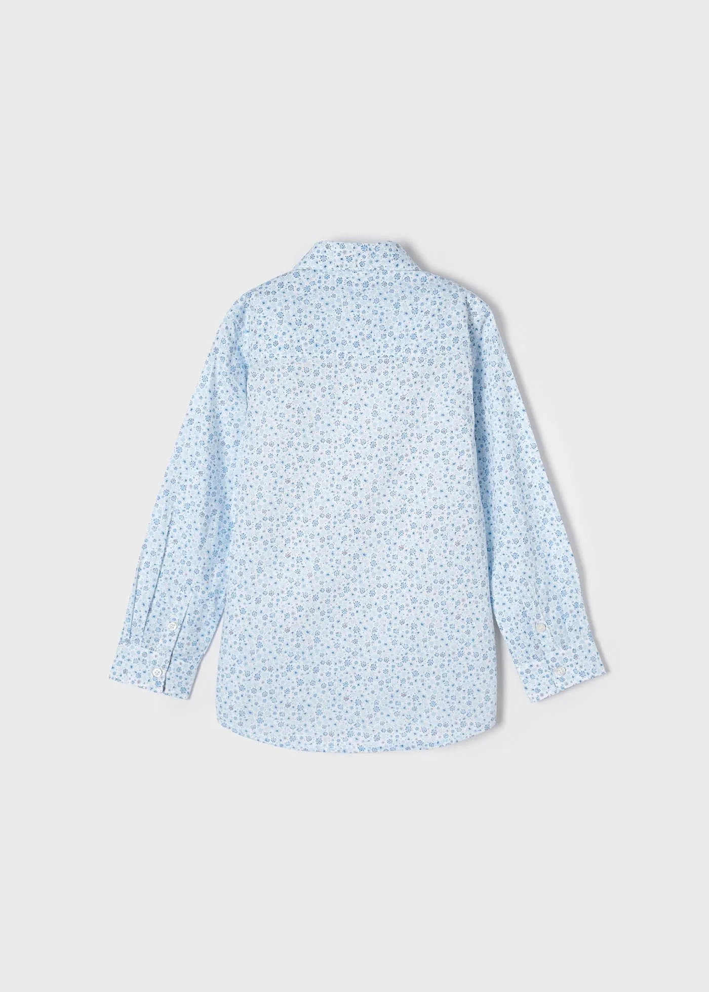 Mayoral Mini L/S Dress Shirt w/Floral Print_ Light Blue 3120-48