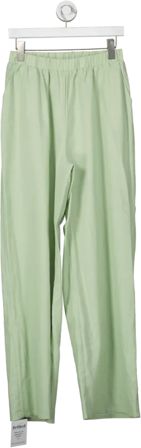 Missguided Green Linen Look Straight Leg Trousers UK 12