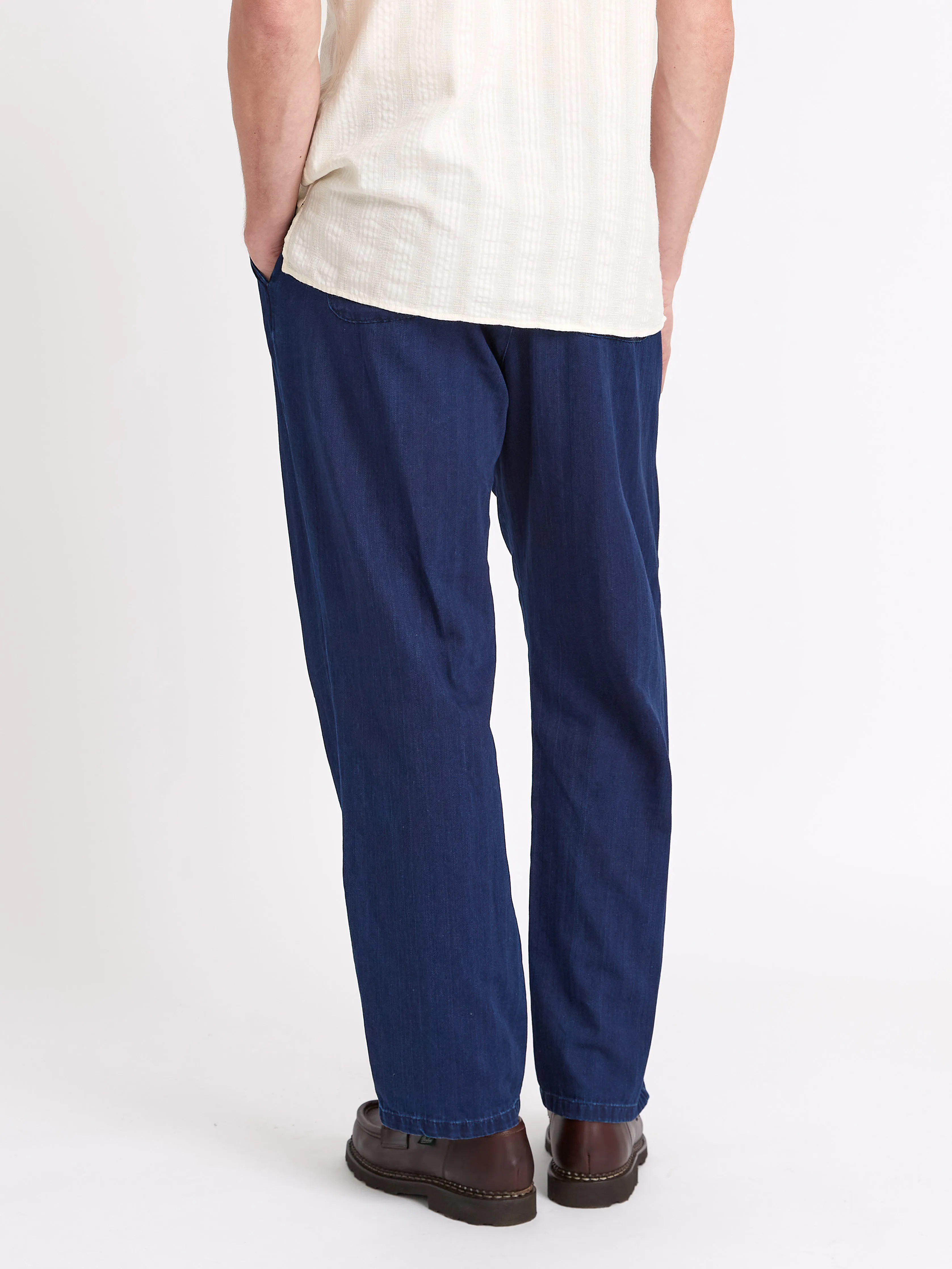 Morton Pleated Trousers Faye Indigo Blue