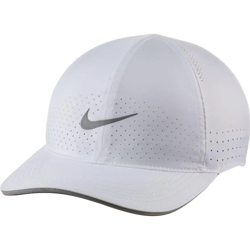 NIKE UNISEX DRI-FIT AEROBILL FEATHERLIGHT PERFORATED DRI-FIT WHITE CAP