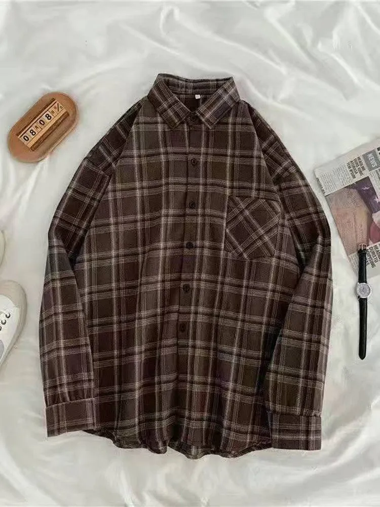 Plaid Button-Up Shirt With Chest Pocket (M to 3XL!)