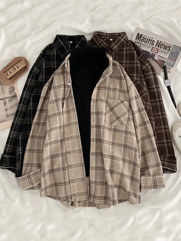 Plaid Button-Up Shirt With Chest Pocket (M to 3XL!)