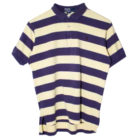 Ralph Lauren Embroidered Small Logo Striped Poloshirt Yellow/Navy (S)