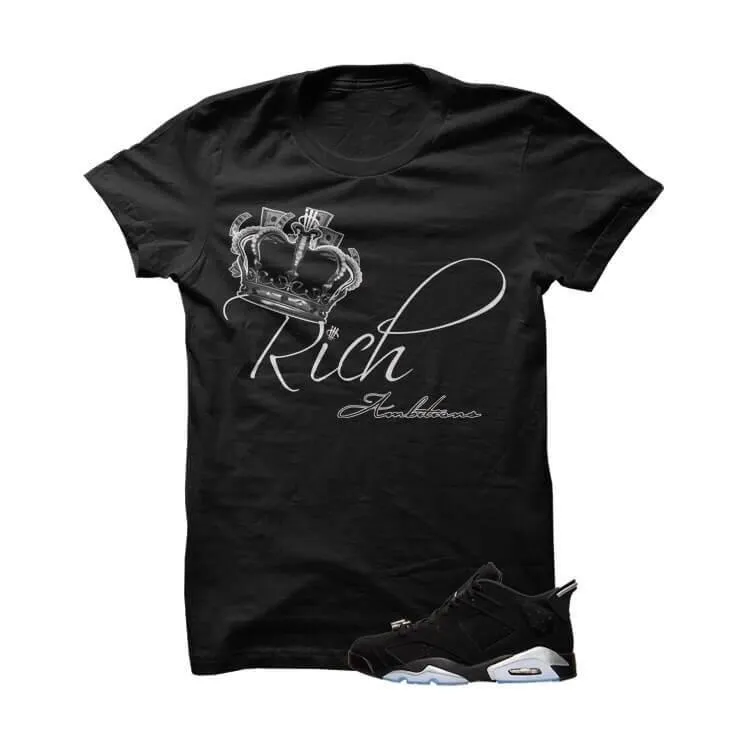 Rich Ambitions Jordan 6s Chrome Black T Shirt