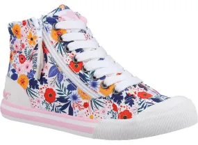 Rocket Dog Jazzin Hi Malden Floral Womens Lace Up Trainer