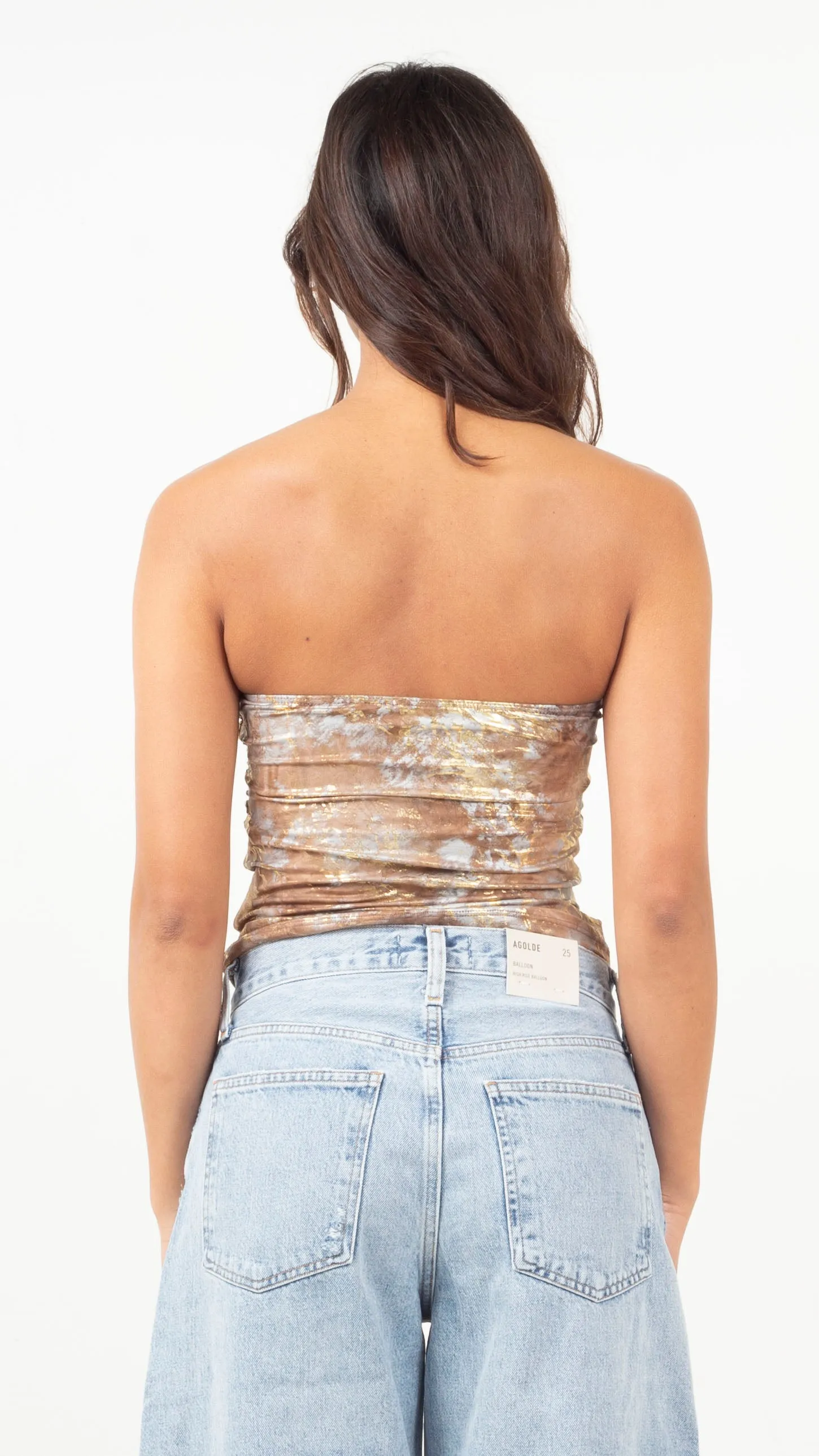 Ruched Tube Top - Bronze