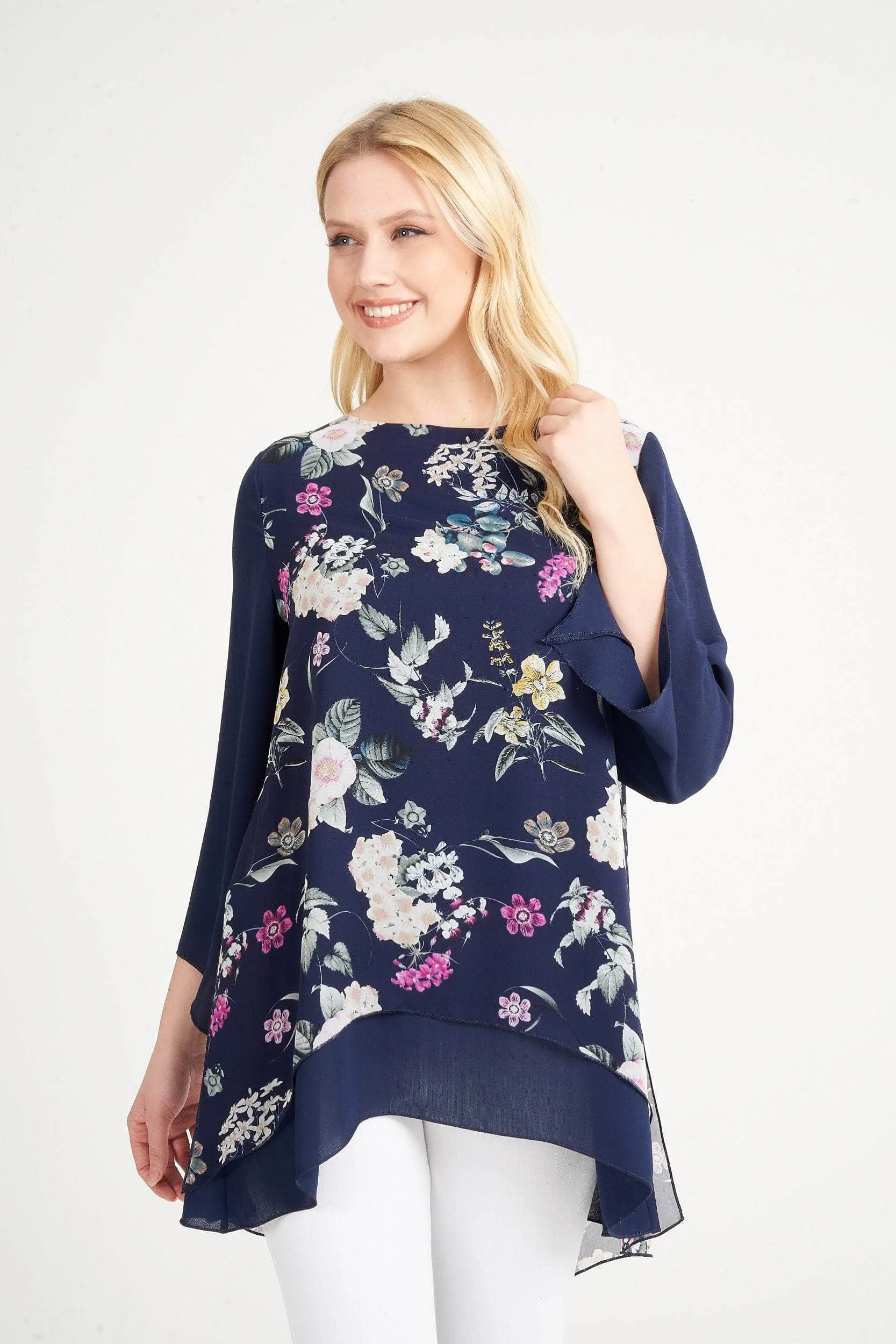 Saloos Double Layer Flute Sleeve Top