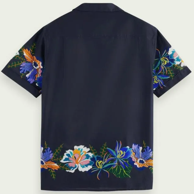 Scotch & Soda Cotton Voile Camp Printed Shirt (Border Flower) 171649