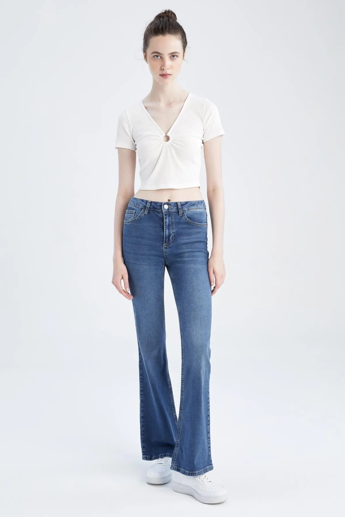 Spanish Leg Normal Waist Jean Trousers