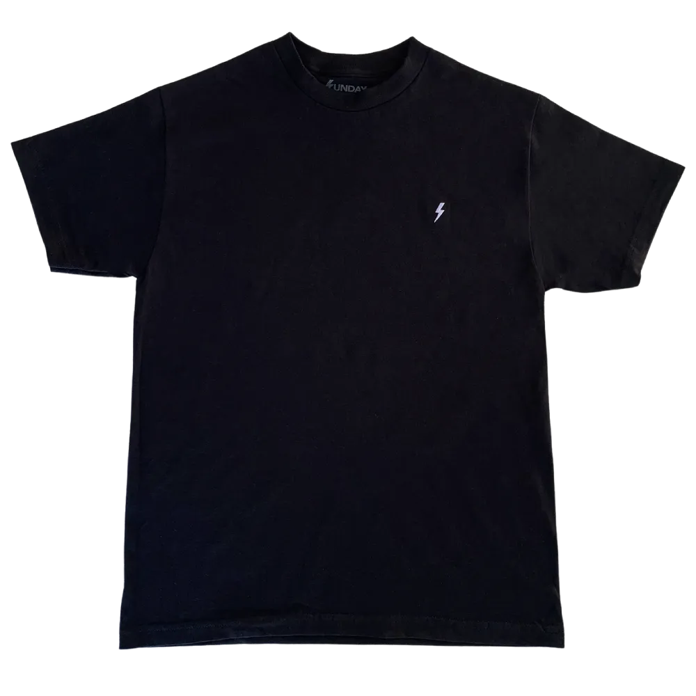 Sunday Embroidered Logo T-Shirt Black