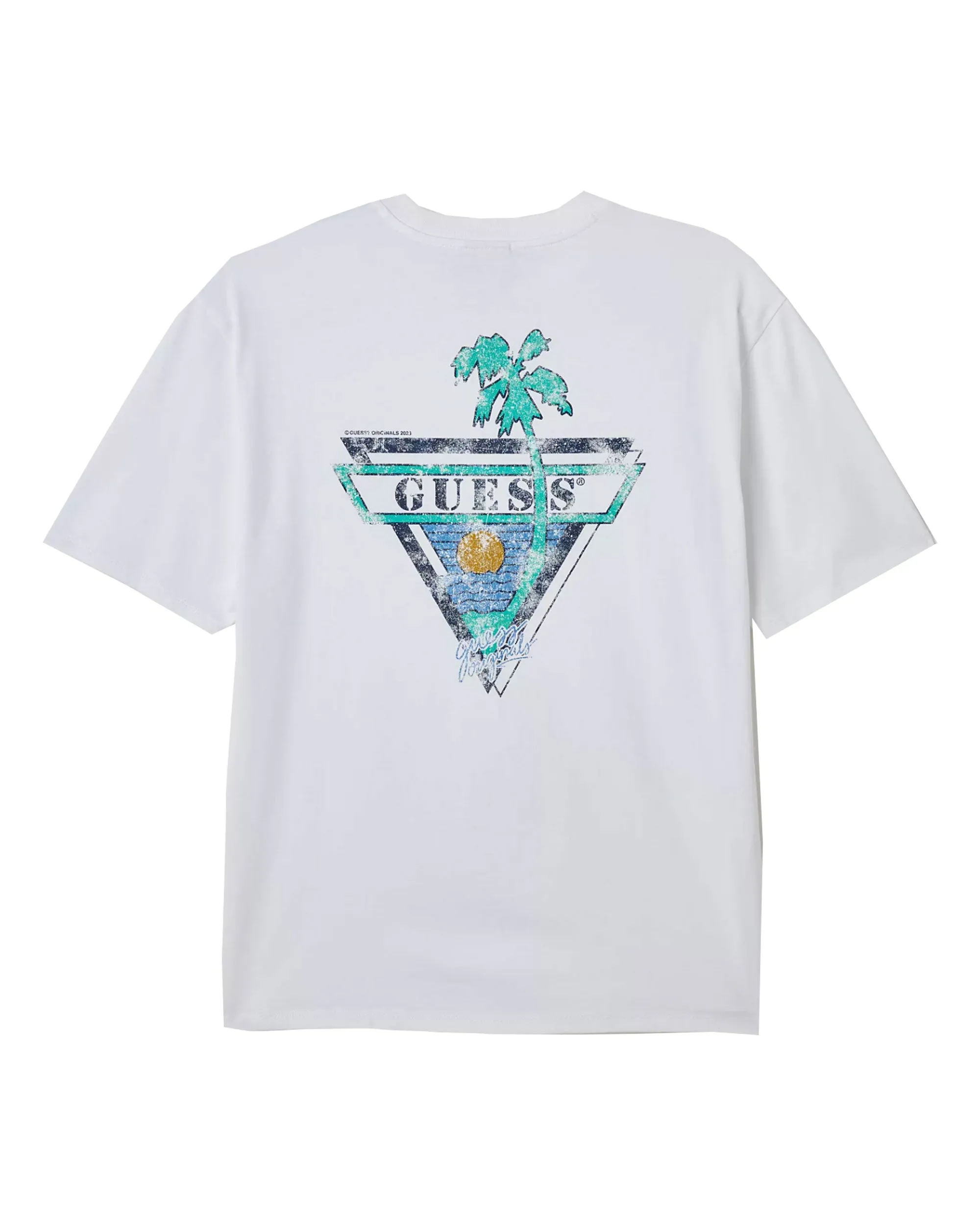 T-Shirt Uomo Guess Originals Palms Tee Bianco