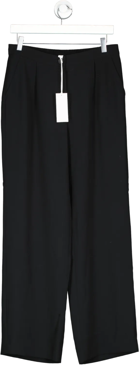 The White Company Black Crepe Wide Leg Trousers UK 10