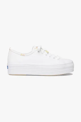 Triple Up White Leather Platform Sneaker