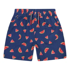 UPF 50  Watermelon Print Stretch Boardshort| Navy